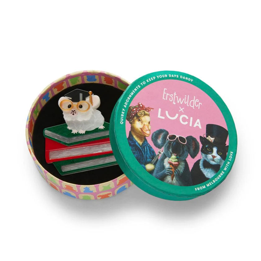 Erstwilder Brooch Lucia The Valedictorian Mouse