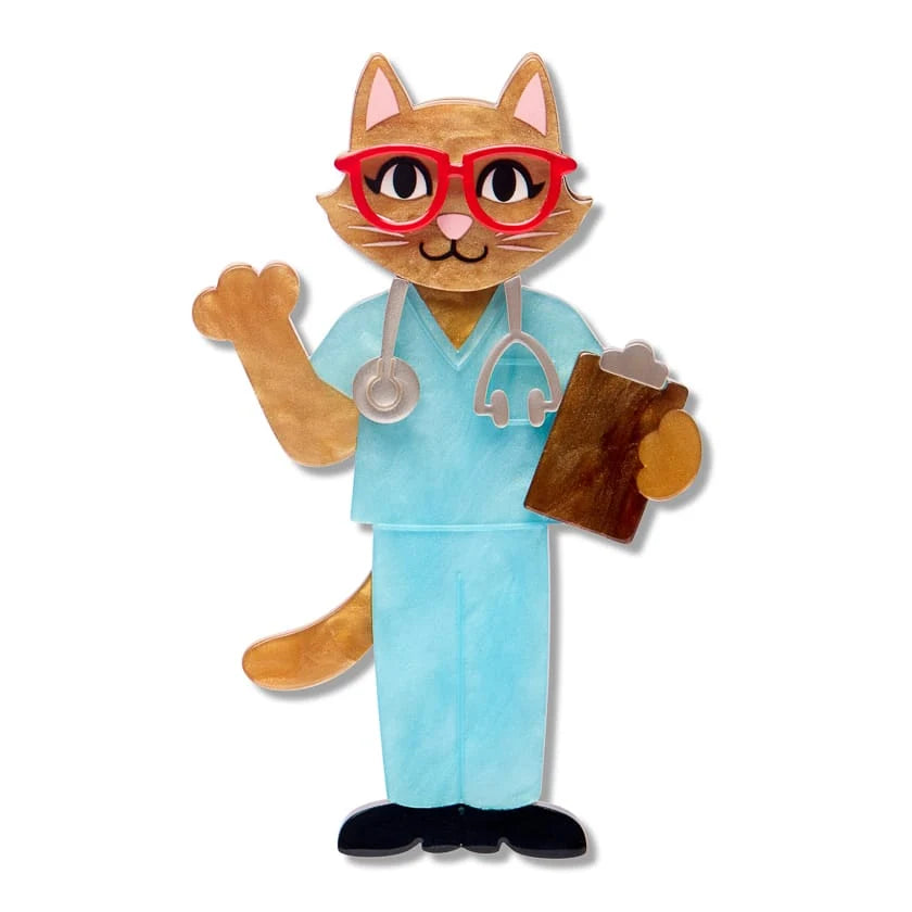 Erstwilder Wild at Work Brooch Whiskers M.D