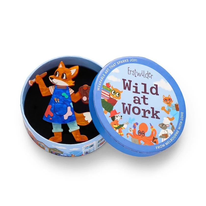Erstwilder Wild at Work Brooch Fine Art Frankie