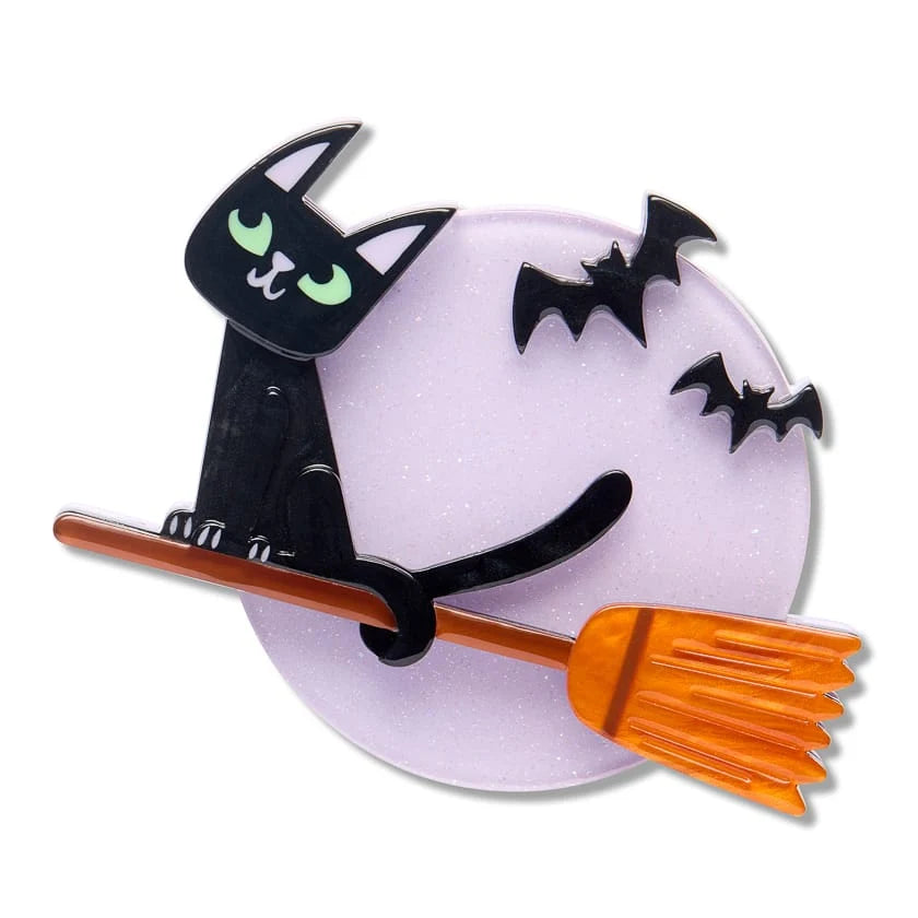 Erstwilder Midnight Mischief Brooch Familiar Flight
