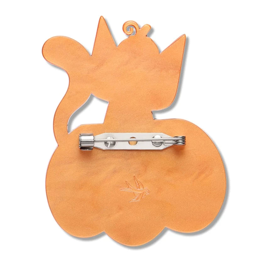 Erstwilder Midnight Mischief Brooch Cat O'Lantern