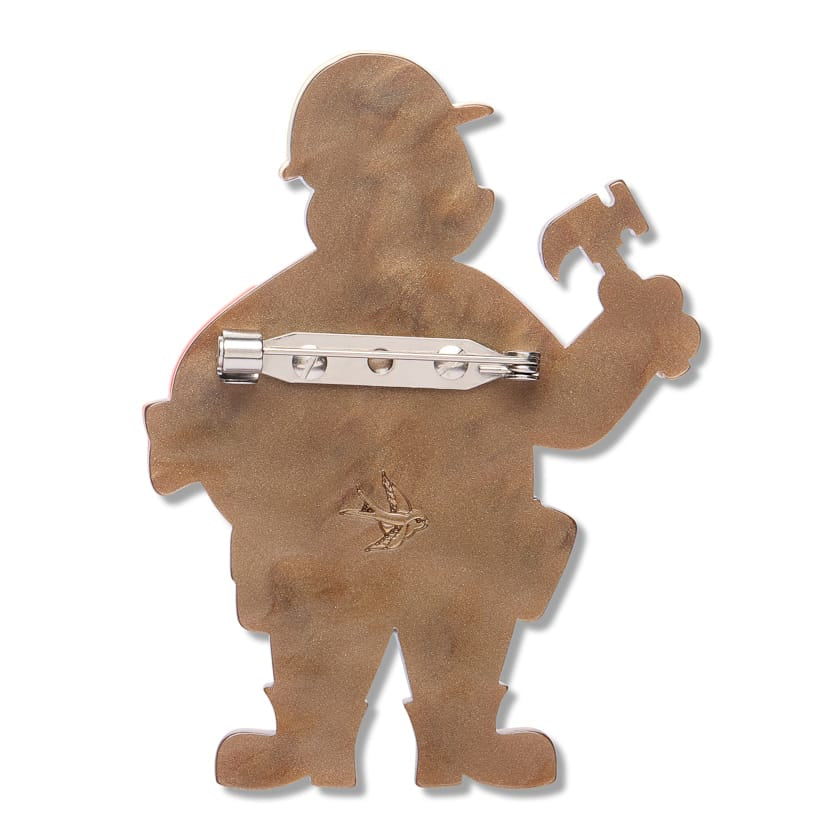 Erstwilder Wild at Work Brooch Foreman Grizzly