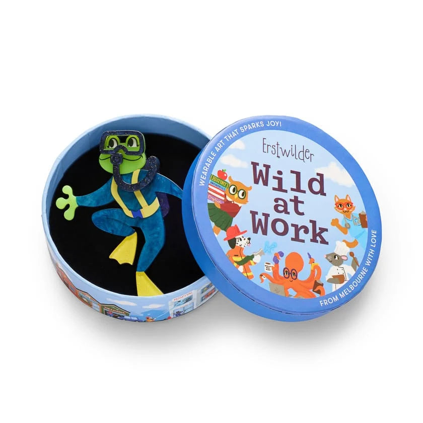 Erstwilder Wild at Work Brooch Slick Swimmer