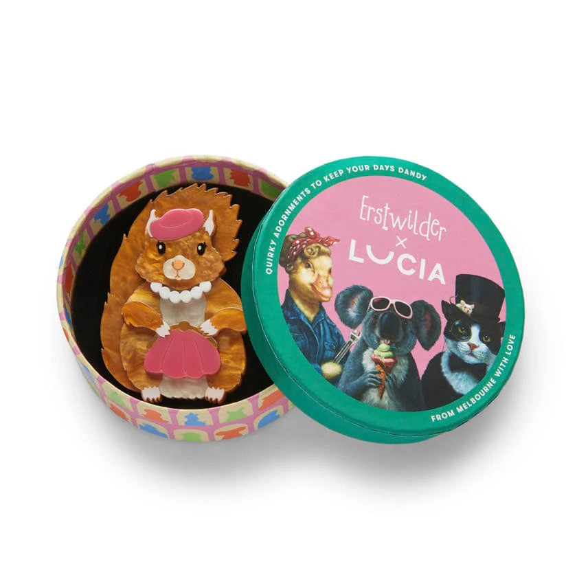 Erstwilder Brooch Lucia The Sophisticated Squirrel