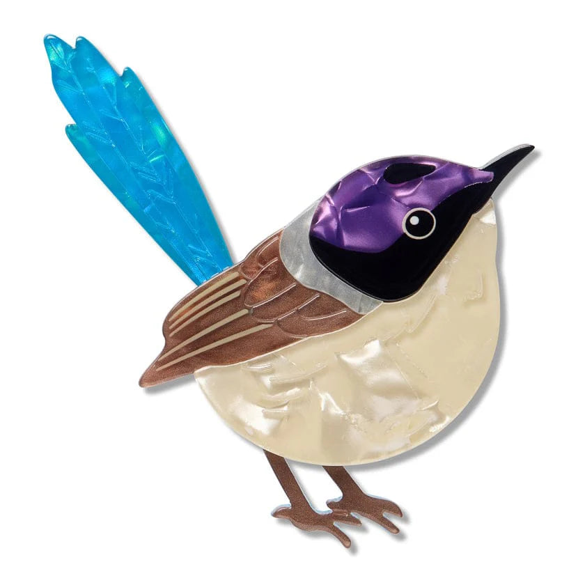 Erstwilder Brooch The Rarest Kind Purple-Crowned Fairy Wren