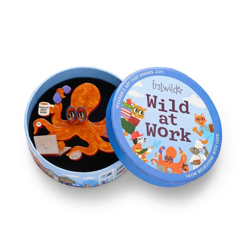 Erstwilder Wild at Work Brooch Ollie Inkwell