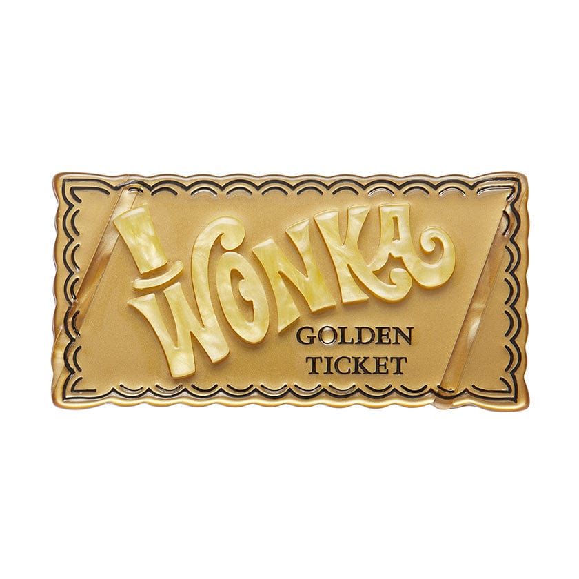 Erstwilder Brooch Willy Wonka & The Chocolate Factory Golden Ticket