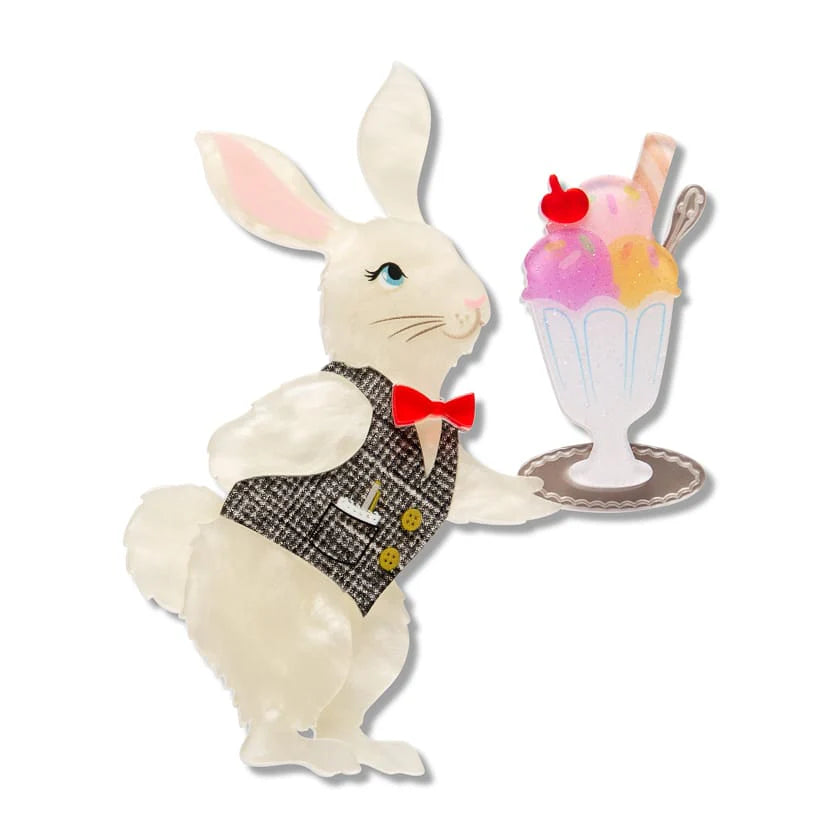 Erstwilder Brooch Fleur Harris Rabbit Waiter