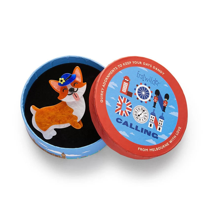 Erstwilder Brooch London Calling Susan The Corgi