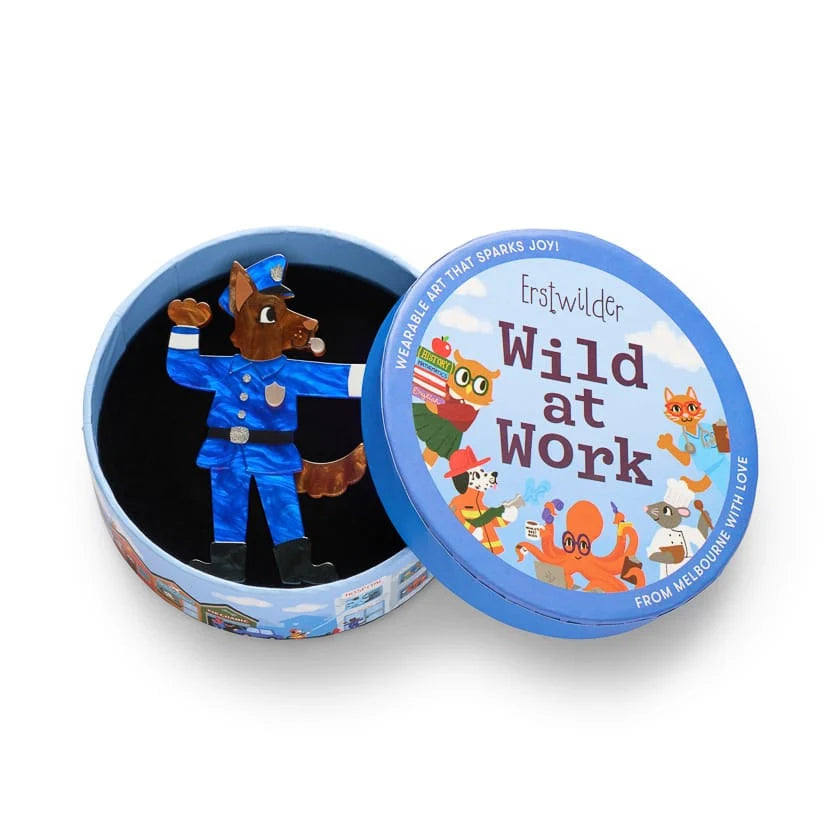 Erstwilder Wild at Work Brooch Officer Wags