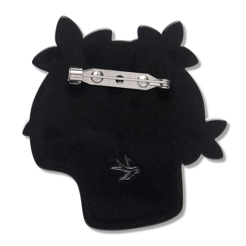 Erstwilder Midnight Mischief Brooch Shade Of Night