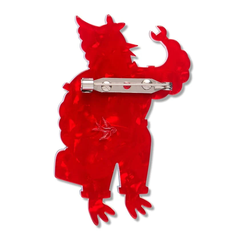 Erstwilder Wild at Work Brooch Scarlet Ignition