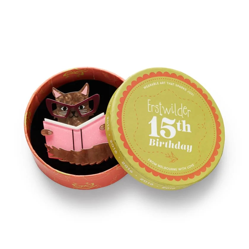 Erstwilder 15th Birthday Brooch Puss In Books