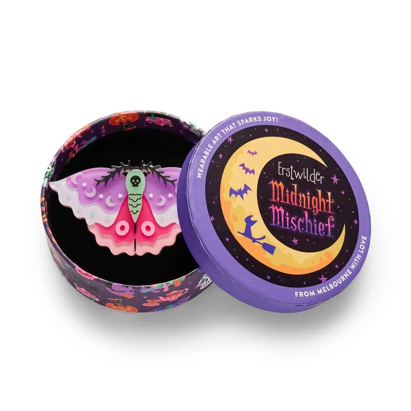 Erstwilder Midnight Mischief Brooch Flutter By Night