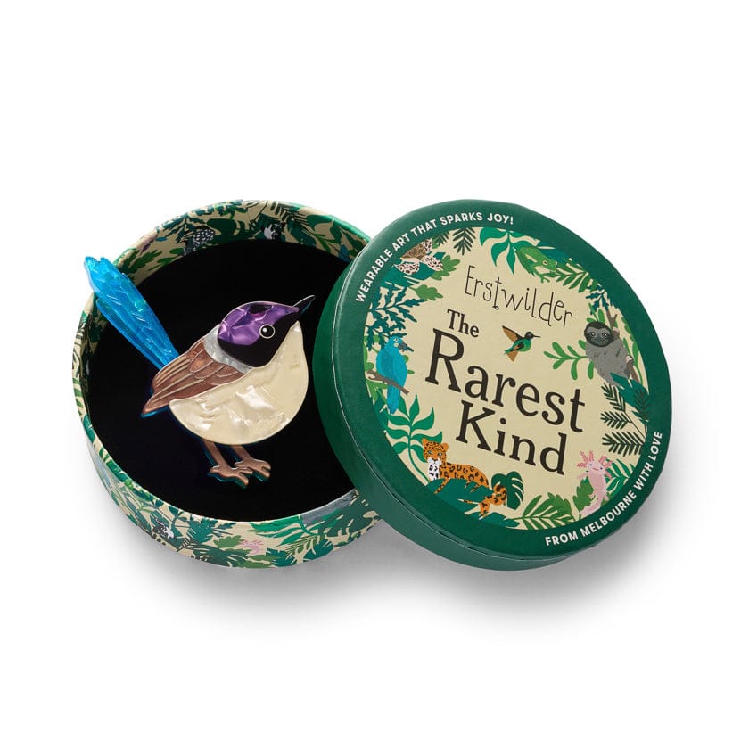 Erstwilder Brooch The Rarest Kind Purple-Crowned Fairy Wren